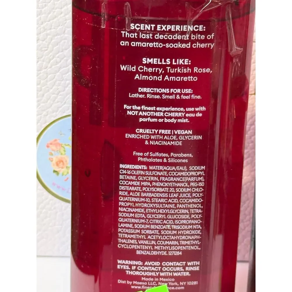 Fine'ry. Women's Body Wash 428 mL AND Body Mist 75mL - NOT ANOTHER CHERRY - NEW